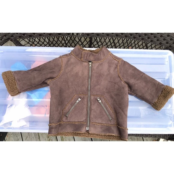 Tcp The childrens place boys brown coat jacket 18 mon Shearling sherpa terry - Picture 1 of 6